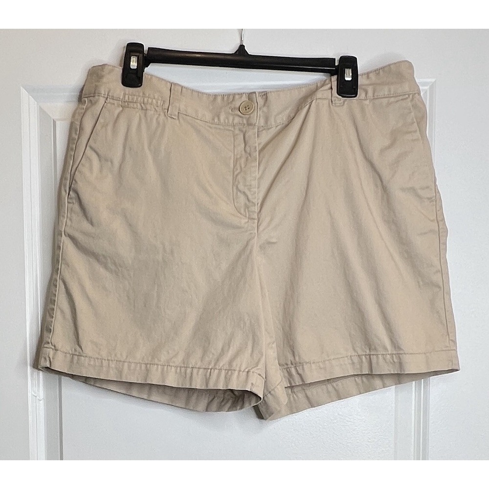 Ann Taylor LOFT Riviera Shorts Womens Size 12 Tan Chino Cotton 6" Inseam Casual